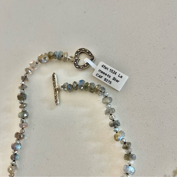 One of a kind Faceted Labradorite beaded necklace 18” in length. - Picture 7 of 9